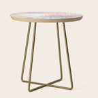  Modern Flowers Print, Coral, Pink and Purple Side Table Gallery Image 1