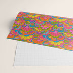 Retro Rainbow Flower Pattern Wrapping Paper Gallery Image 2