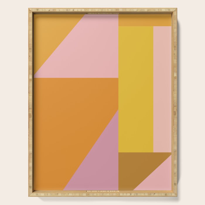 Shapes in Vintage Modern Pink, Orange, Yellow, and Lavender Serving Tray Gallery Image 1