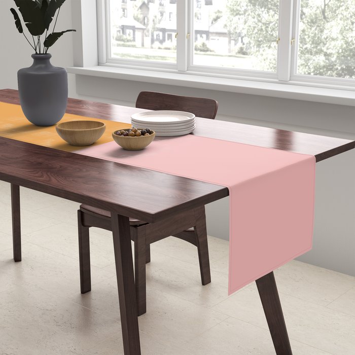 Shapes in Vintage Modern Pink, Orange, Yellow, and Lavender Table Runner Gallery Image 2