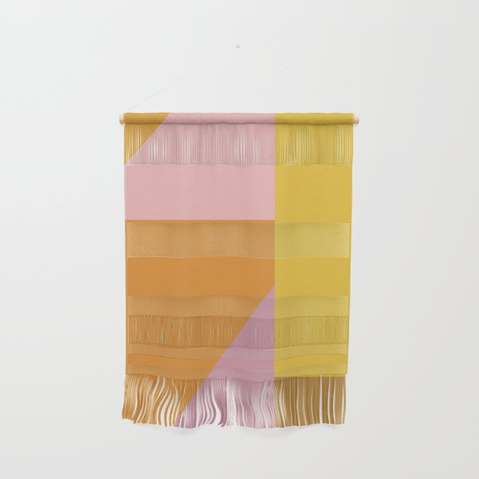 Shapes in Vintage Modern Pink, Orange, Yellow, and Lavender Wall Hanging Gallery Image 1