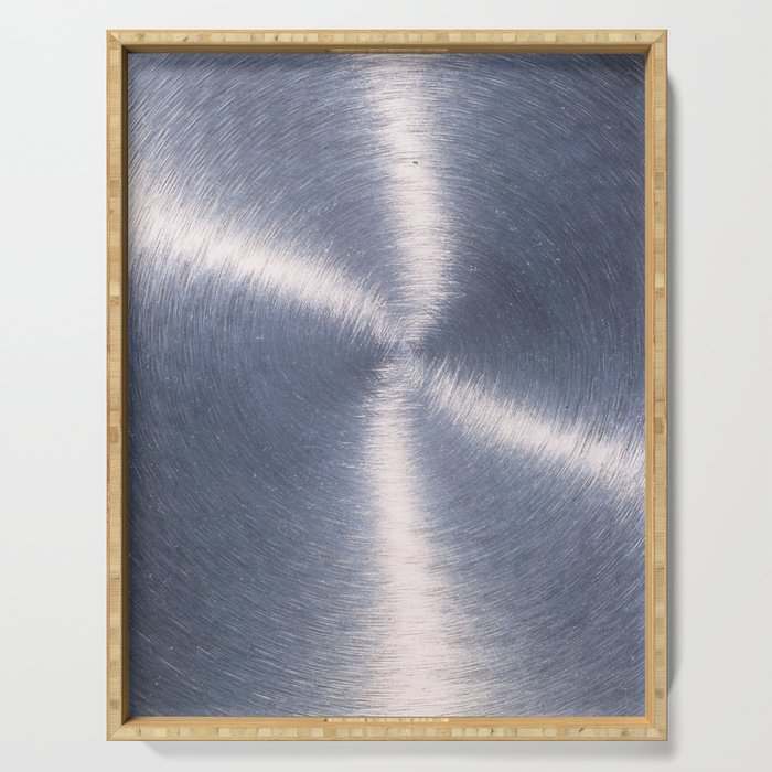 Silver Metallic Stainless Steel Pattern Serving Tray Gallery Image 1
