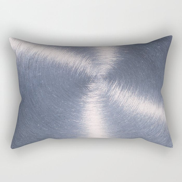 Silver Metallic Stainless Steel Pattern Rectangular Pillow Gallery Image 2
