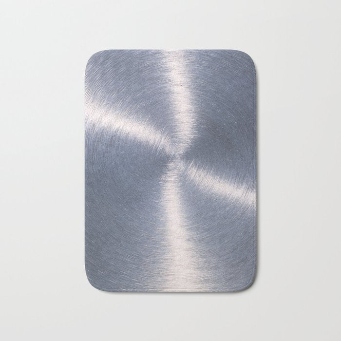 Silver Metallic Stainless Steel Pattern Bath Mat Gallery Image 1