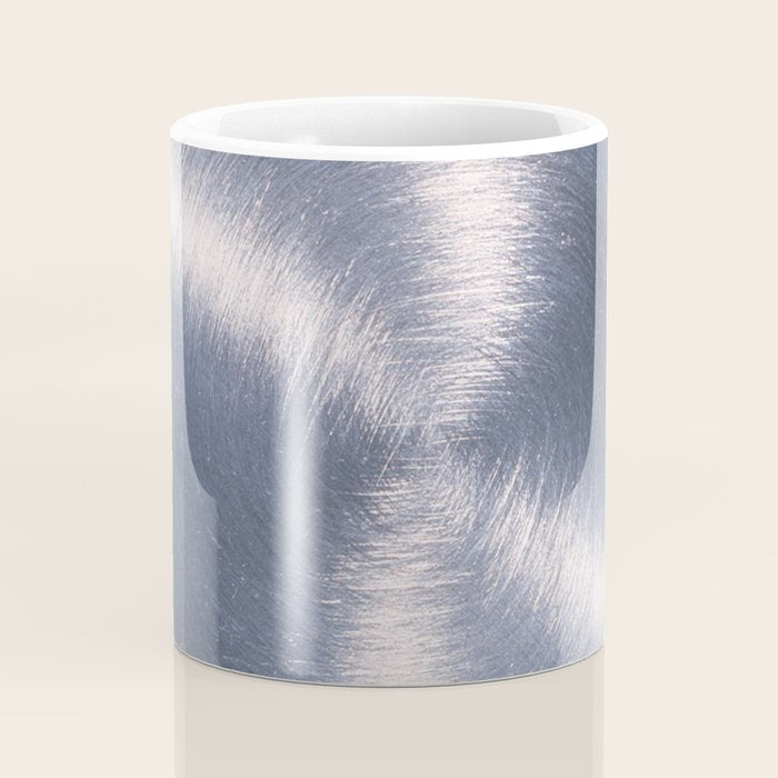 Silver Metallic Stainless Steel Pattern Coffee Mug Gallery Image 4