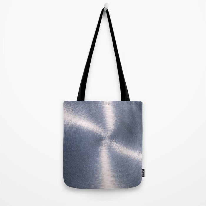 Silver Metallic Stainless Steel Pattern Tote Bag Gallery Image 2