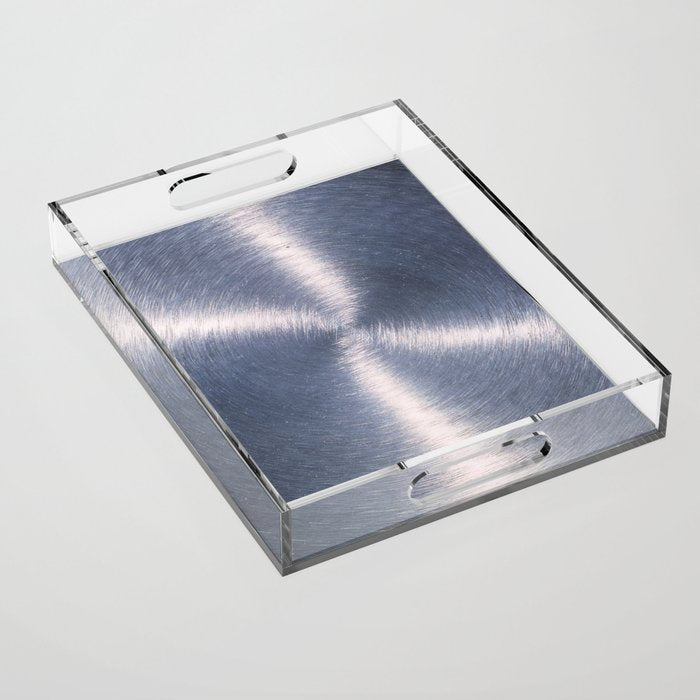 Silver Metallic Stainless Steel Pattern Acrylic Tray Gallery Image 1