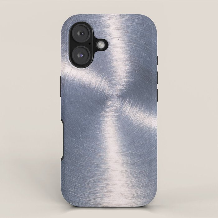 Silver Metallic Stainless Steel Pattern iPhone Case Gallery Image 1