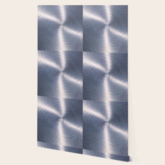 Silver Metallic Stainless Steel Pattern Wallpaper Gallery Image 2