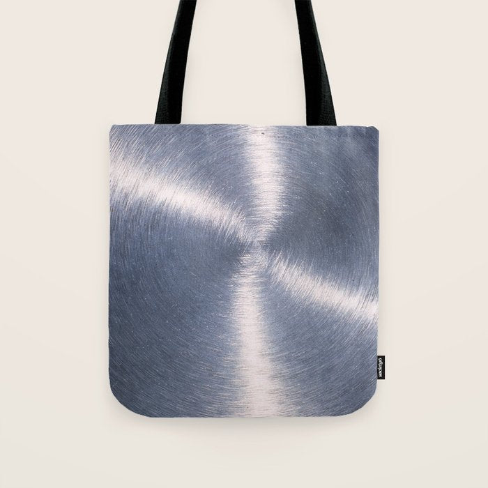 Silver Metallic Stainless Steel Pattern Tote Bag Gallery Image 1