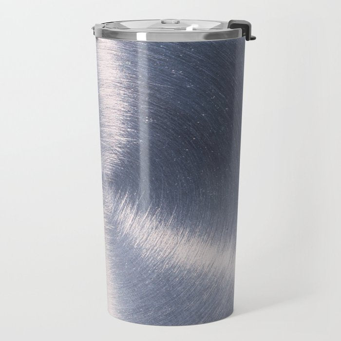 Silver Metallic Stainless Steel Pattern Travel Mug Gallery Image 2