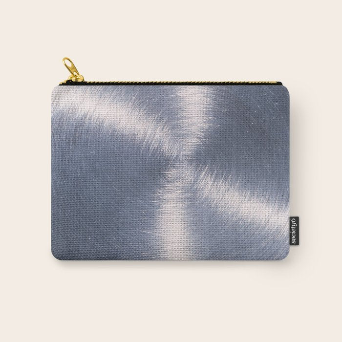 Silver Metallic Stainless Steel Pattern Carry All Pouch Gallery Image 1