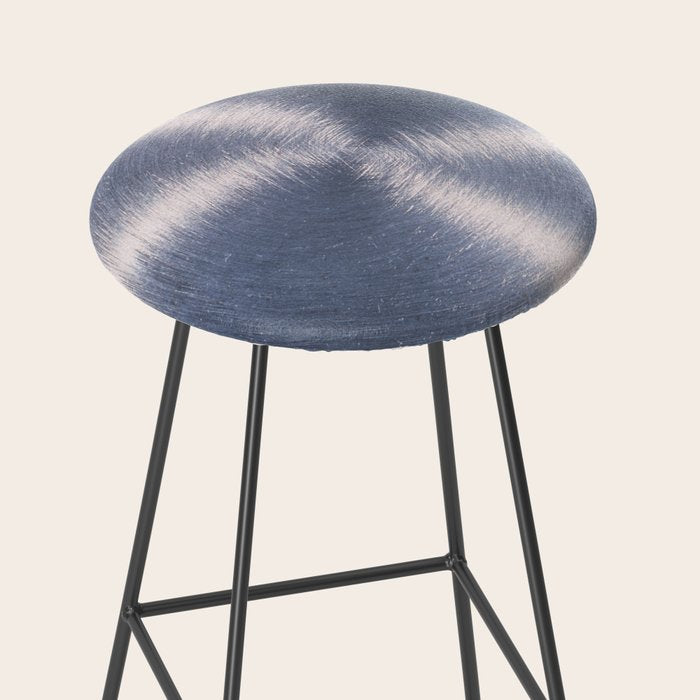 Silver Metallic Stainless Steel Pattern Stool Gallery Image 2