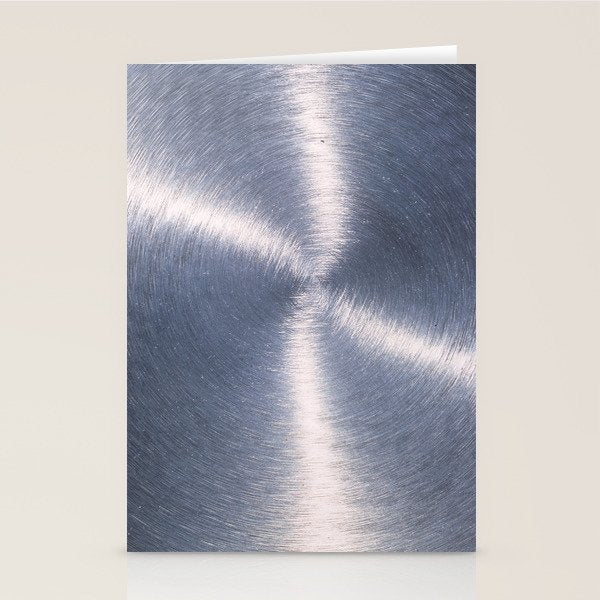 Silver Metallic Stainless Steel Pattern Stationery Card Gallery Image 1