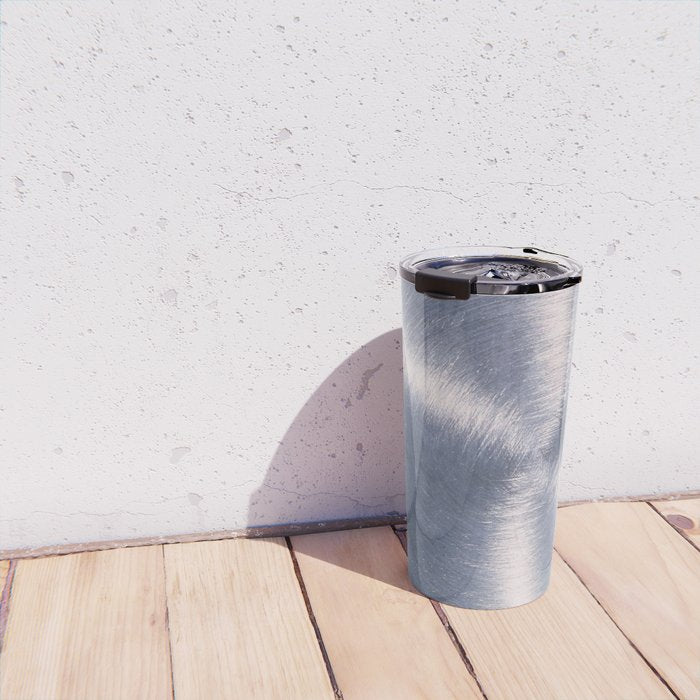 Silver Metallic Stainless Steel Pattern Travel Mug Gallery Image 4