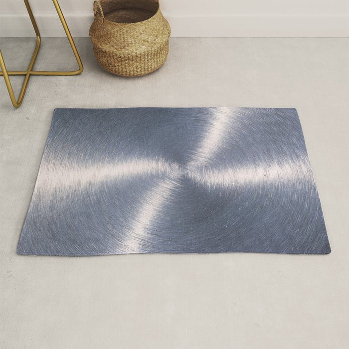 Silver Metallic Stainless Steel Pattern Rug Gallery Image 1