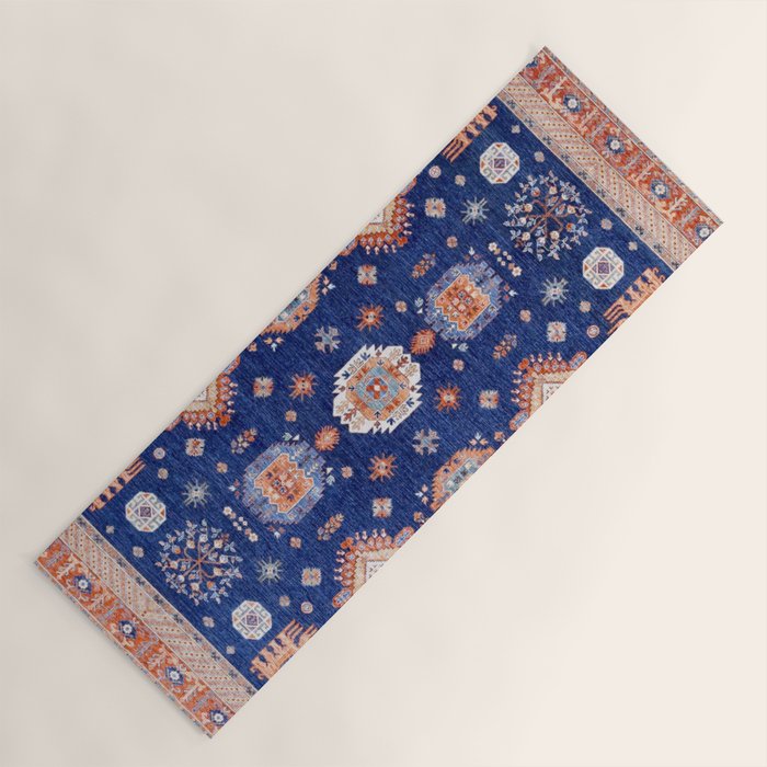 Navy Angel Jewels Kazak Rug Yoga Mat Gallery Image 1