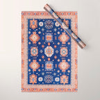 Navy Angel Jewels Kazak Rug Wrapping Paper Gallery Image 1