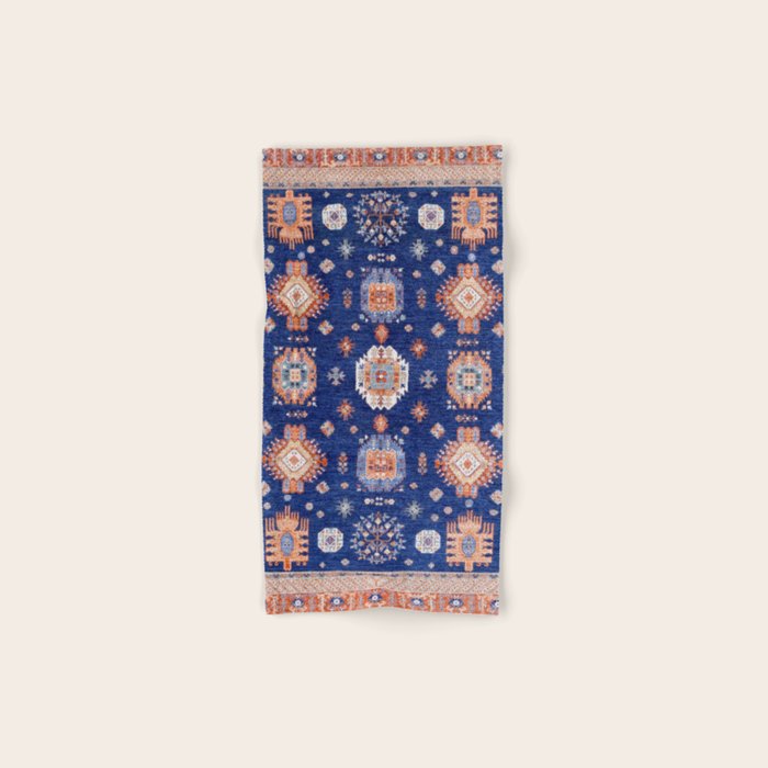 Navy Angel Jewels Kazak Rug Bath Towel Gallery Image 1
