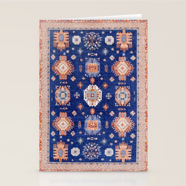 Navy Angel Jewels Kazak Rug Stationery Card Gallery Image 2