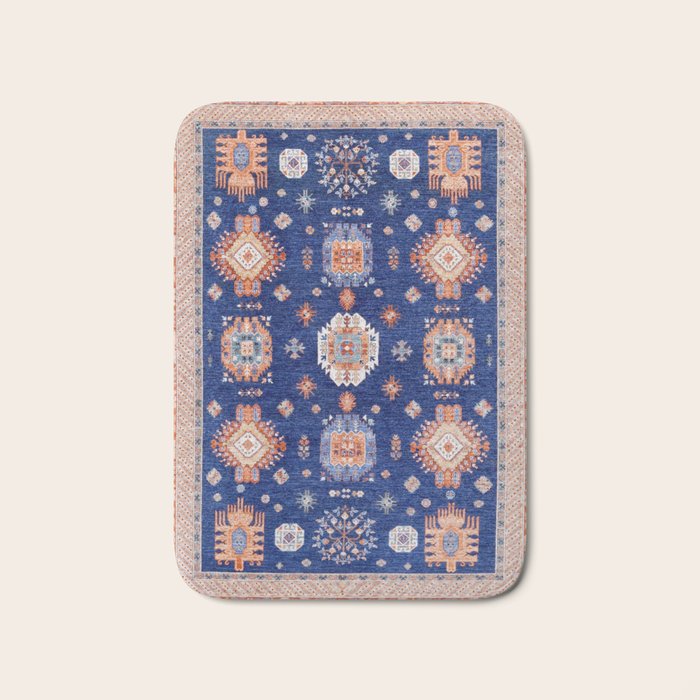 Navy Angel Jewels Kazak Rug Bath Mat Gallery Image 1