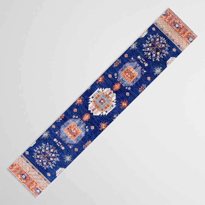 Navy Angel Jewels Kazak Rug Table Runner Gallery Image 3