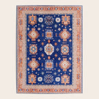 Navy Angel Jewels Kazak Rug Poster Gallery Image 4