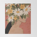 Woman With Flowers 2 Throw Blanket Gallery Image 2