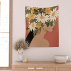 Woman With Flowers 2 Wall Tapestry Gallery Image 2