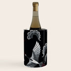 Japanese Ornate Heron Pattern Black & Silver White Wine Chiller Gallery Image 3