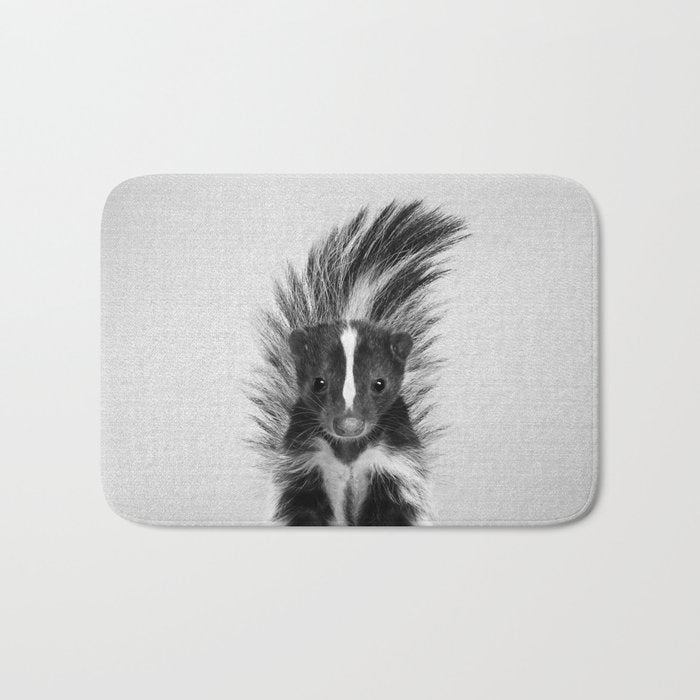 Skunk - Black & White Bath Mat Gallery Image 1