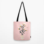 Bumble Bee Flowers Pink Tote Bag Gallery Image 2