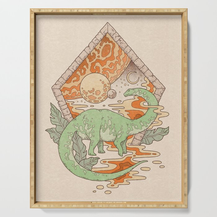 Aeon Archway: Apatosaurus | Dinosaur Science Fiction Art Serving Tray Gallery Image 1