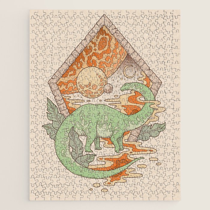 Aeon Archway: Apatosaurus | Dinosaur Science Fiction Art Jigsaw Puzzle Gallery Image 1