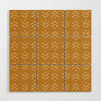 Arrow Lines Pattern Design 10 in mustard yellow Wood Wall Art Gallery Image 1