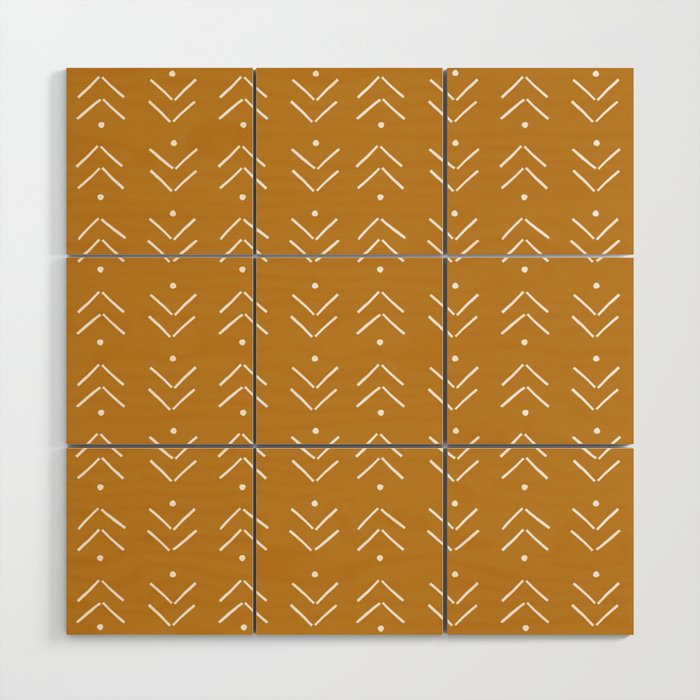 Arrow Lines Pattern Design 10 in mustard yellow Wood Wall Art Gallery Image 1