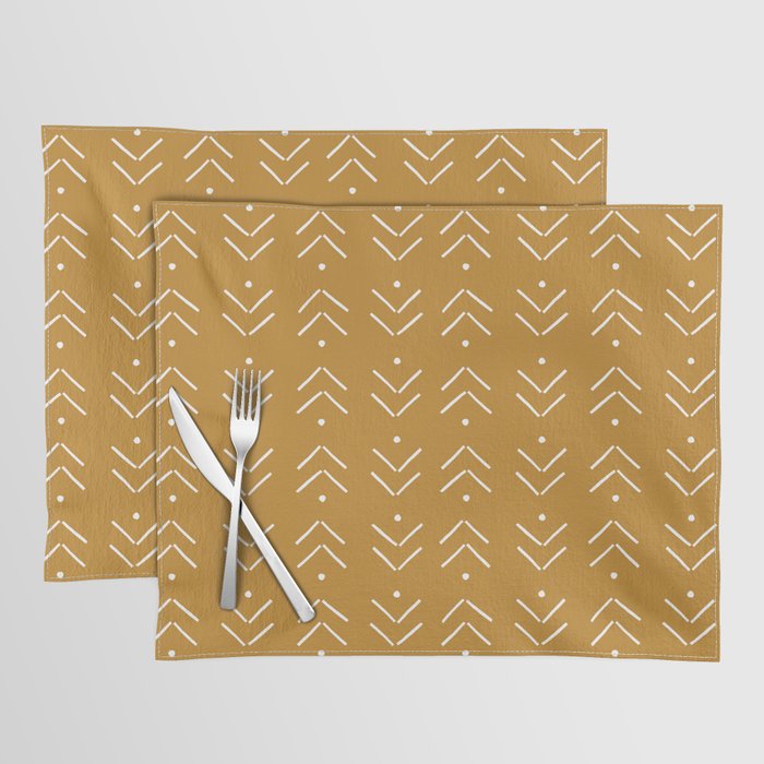 Arrow Lines Pattern Design 10 in mustard yellow Placemat Gallery Image 1