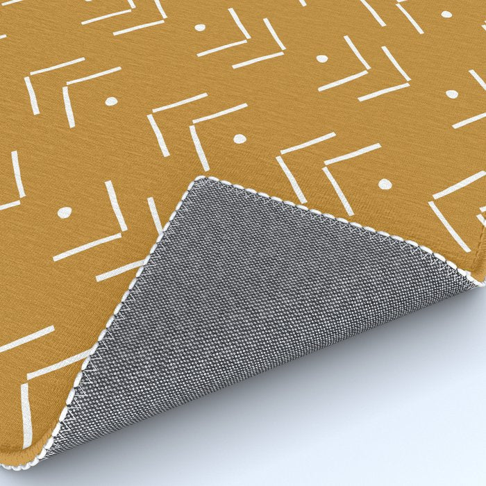 Arrow Lines Pattern Design 10 in mustard yellow Rug Gallery Image 4