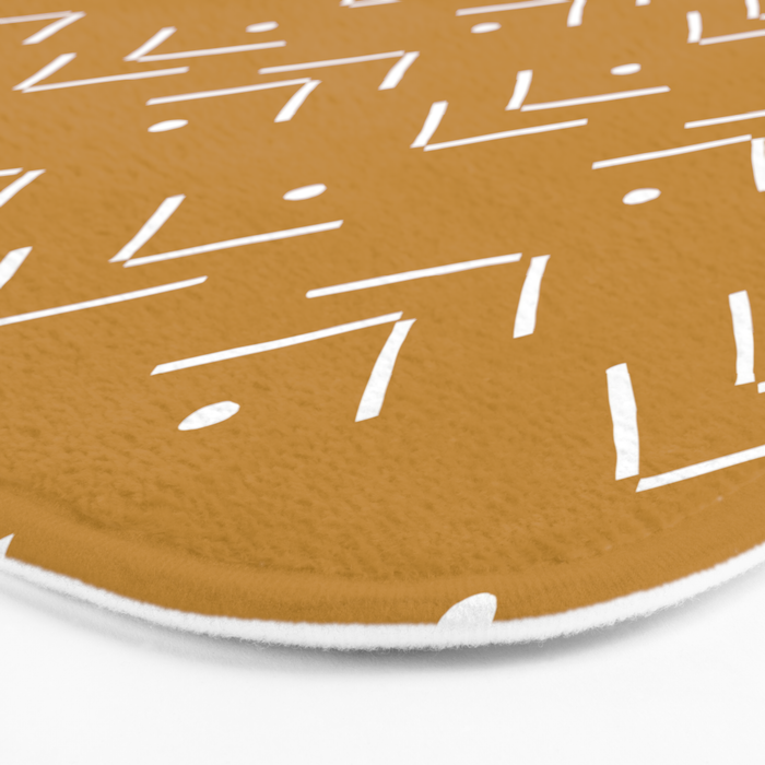 Arrow Lines Pattern Design 10 in mustard yellow Bath Mat Gallery Image 3