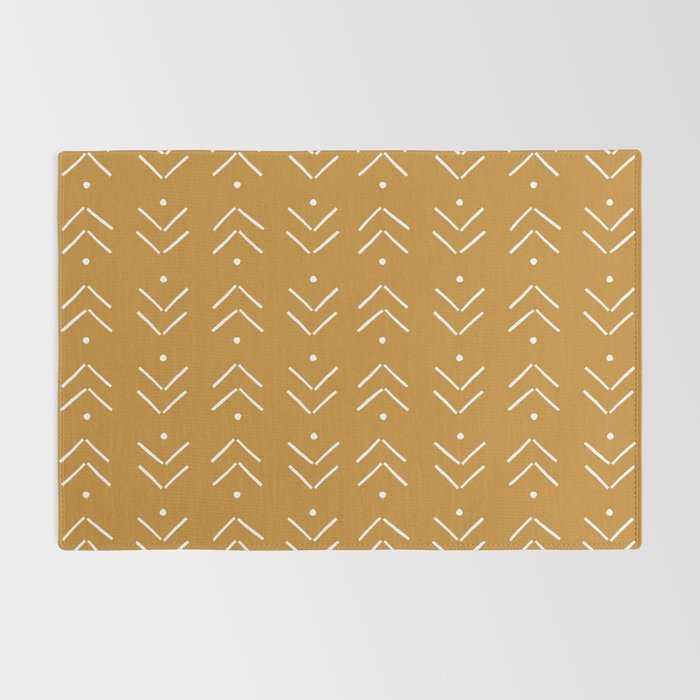Arrow Lines Pattern Design 10 in mustard yellow Rug Gallery Image 2