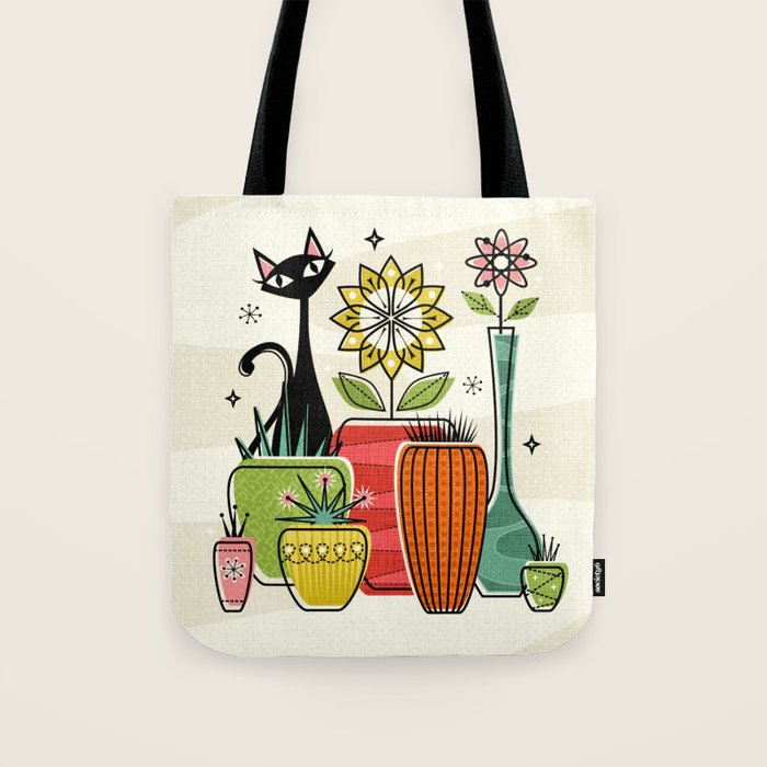 Plants, Pots, and a Pussycat ©studioxtine Tote Bag
