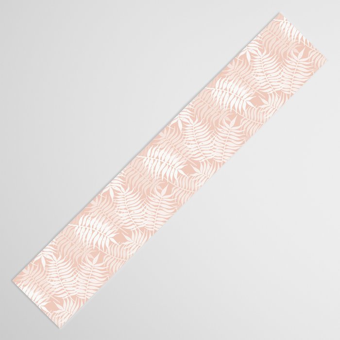 Palm Leaves . Peachy Pink Table Runner Gallery Image 3