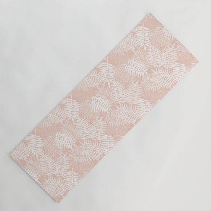 Palm Leaves . Peachy Pink Yoga Mat Gallery Image 1