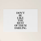 Don't Be Like the Rest of them Darling black-white typography poster black and white wall home decor Welcome Mat Gallery Image 1