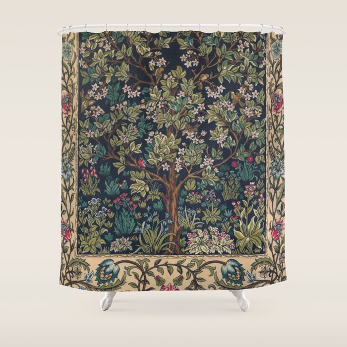 William Morris Tree of Life Shower Curtain Gallery Image 1