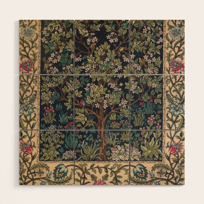 William Morris Tree of Life Wood Wall Art Gallery Image 1
