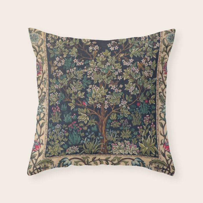 William Morris Tree of Life Throw Pillow Gallery Image 1