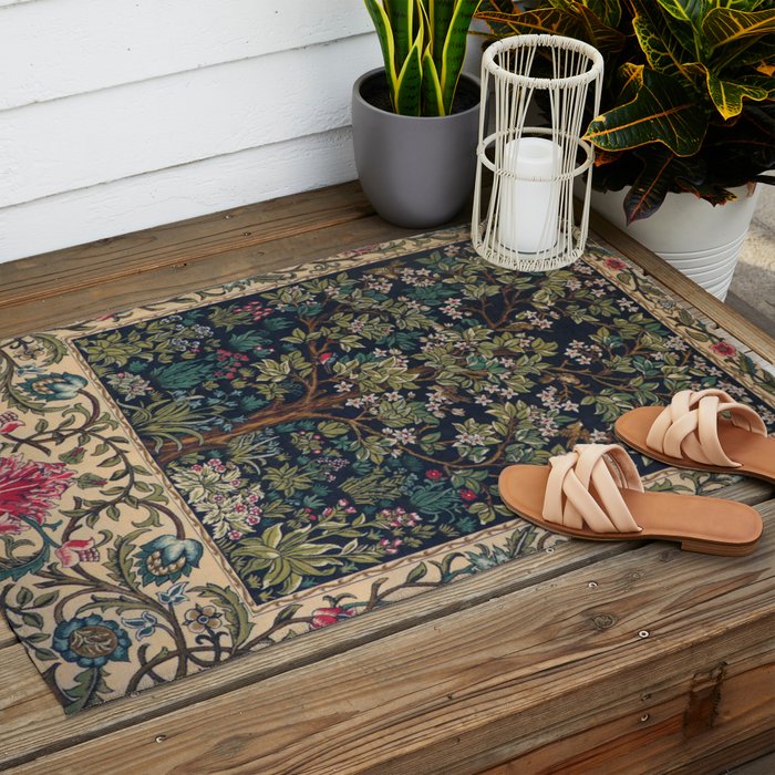 William Morris Tree of Life Outdoor Rug Gallery Image 2