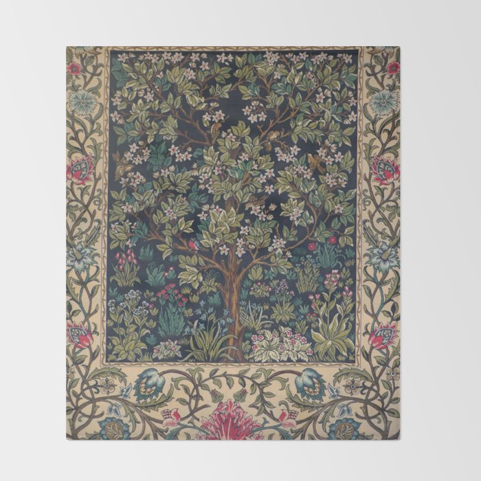 William Morris Tree of Life Throw Blanket Gallery Image 2