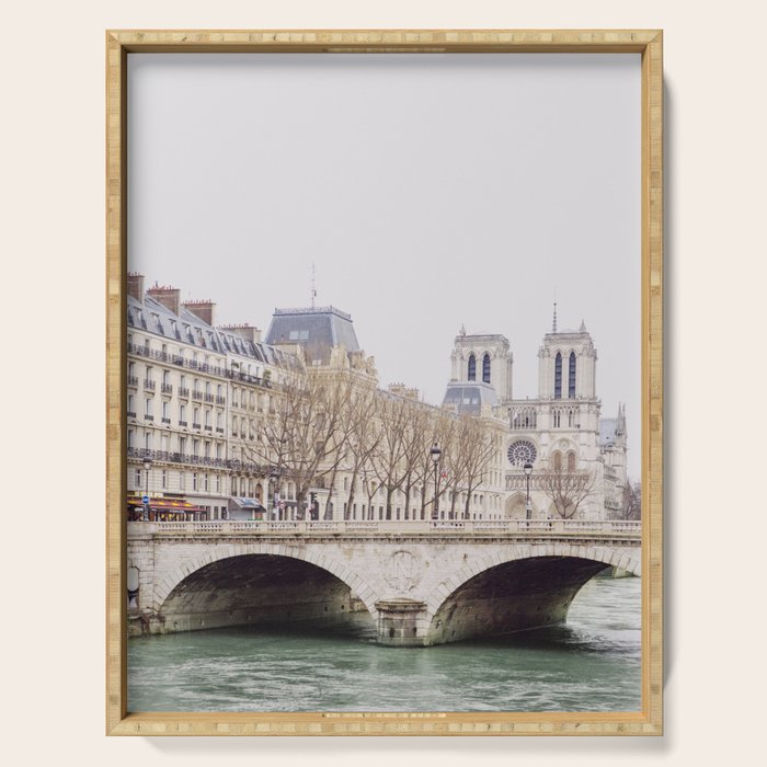 Notre Dame Cathedral on the Seine - Travel Photography, Paris  Serving Tray Gallery Image 1